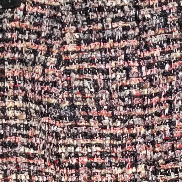 NEW  White House Black Market Pink Black Silver Tweed Skirt Quiet Luxury  Size 0 - Picture 4 of 9
